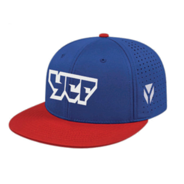 Gorra visera plana YCF azul-rojo CYCF05-BL