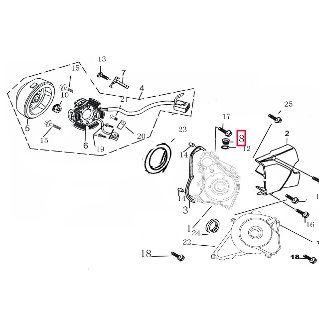 Tapón registro tapa encendido Pitbike motor 150-3 YX D00A042BCR