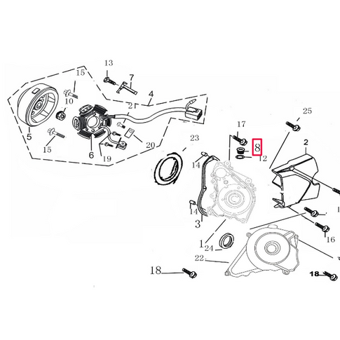Tapón registro tapa encendido Pitbike motor 150-3 YX D00A042BCR