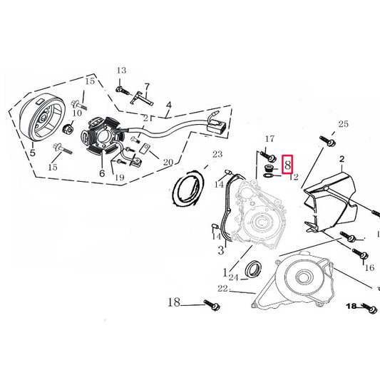 Tapón registro tapa encendido Pitbike motor 150-3 YX D00A042BCR