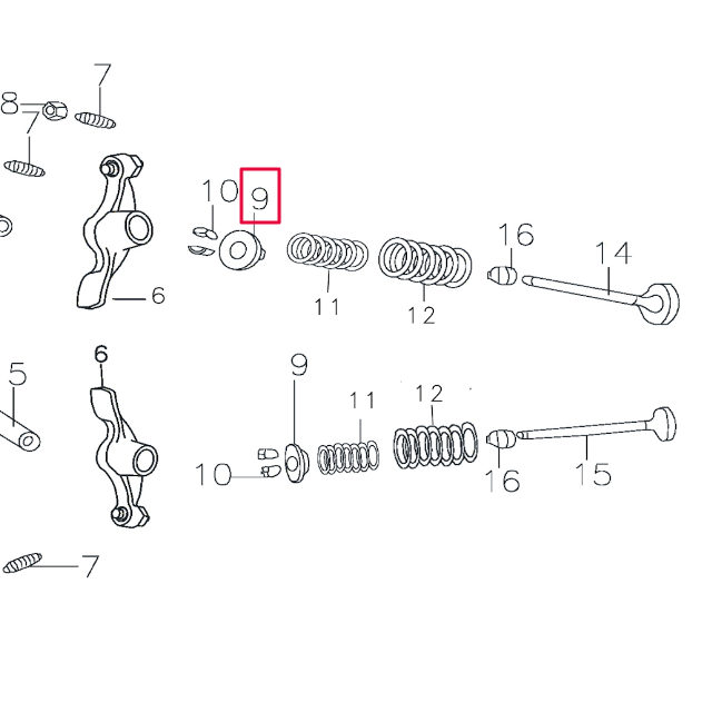 Copela muelle de válvula Pitbike motor 150-3 150-5 YX D00F034