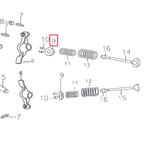 Copela muelle de válvula Pitbike motor 150-3 150-5 YX D00F034