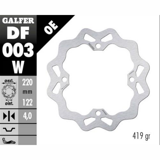 Disco de freno trasero Wave Honda CR 125-250-500 Galfer DF003W
