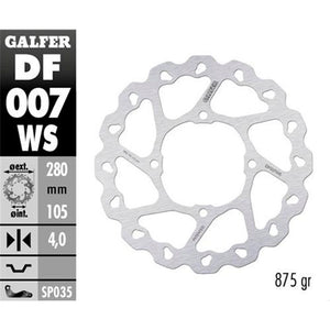 Disco de freno delantero Wave oversize Honda SH 125/150 >2009 d.280mm Galfer DF007WS