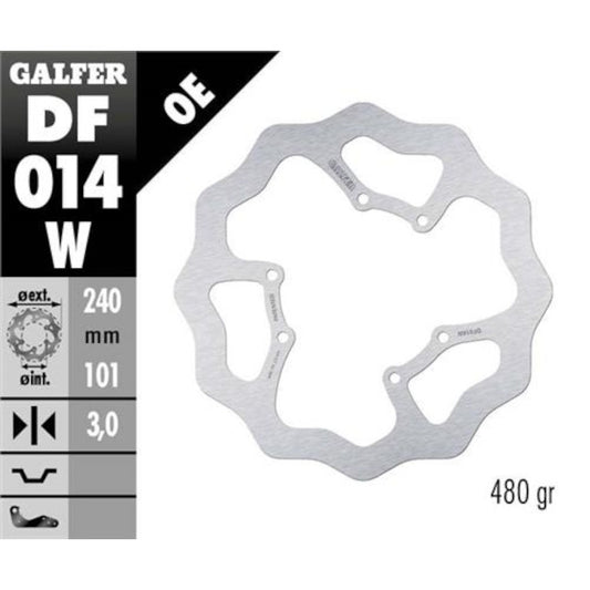 Disco de freno delantero wave Honda CR 125 95-07 / CRF 04-14 Galfer DF014W