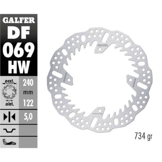 Disco de freno trasero Honda CR 02-07 / CRF 04-21 Galfer DF069HW
