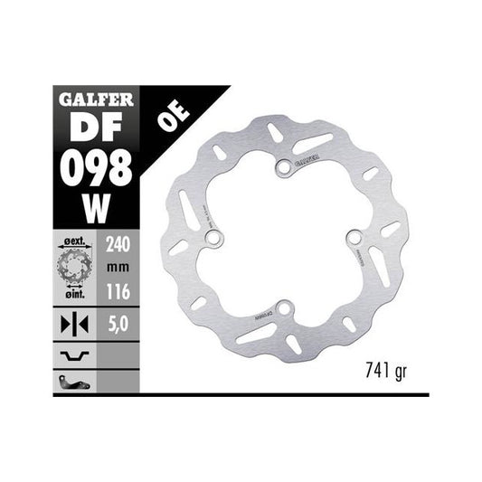 Disco de freno trasero Honda X-ADV 750 17- Galfer DF098W