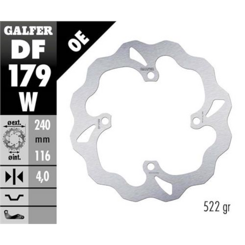 Disco de freno trasero Wave Kawasaki KX / KXF 125-250-450 Galfer DF179W
