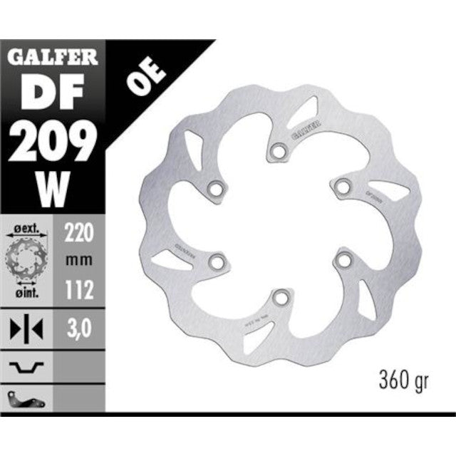 Disco de freno delantero wave Kawasaki KX 85 Galfer DF209W