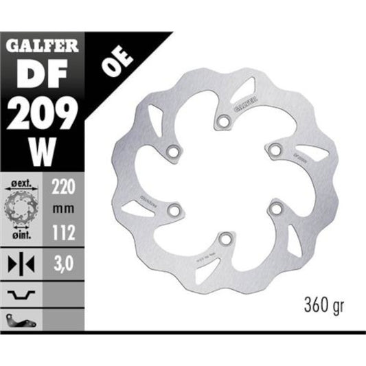 Disco de freno delantero wave Kawasaki KX 85 Galfer DF209W