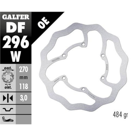 Disco de freno delantero Yamaha YZ 125-250-450 >2022 Galfer DF296W