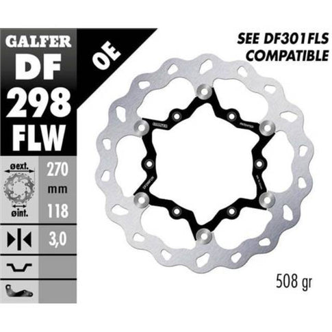 Disco de freno delantero Flotante Wave Fantic XEF 125-250-450 / Yamaha YZ 125-250/YZ-F 250-450 Galfer DF298FLW