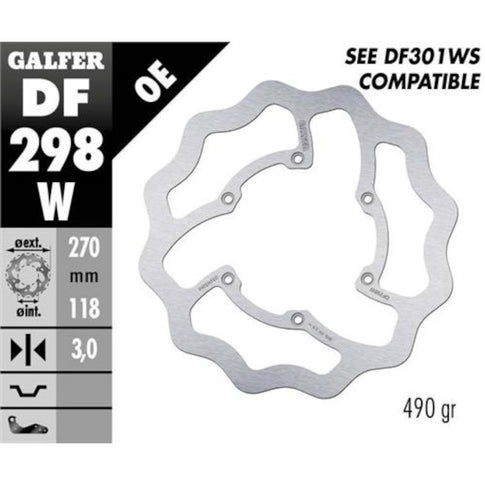 Disco de freno delantero Wave Yamaha YZ / YZ-F 125-250-450 >2016 Galfer DF298W