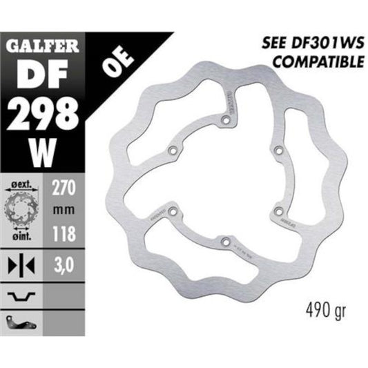Disco de freno delantero Wave Yamaha YZ / YZ-F 125-250-450 >2016 Galfer DF298W