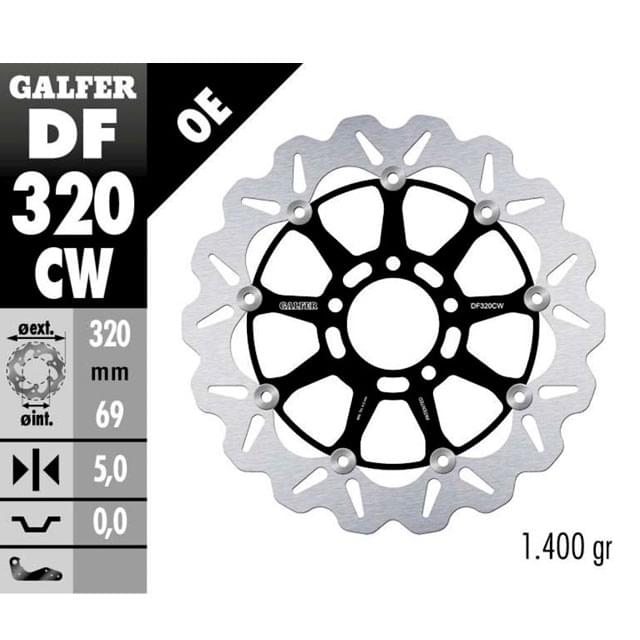 Disco de freno delantero Wave flotante Suzuki GSX 600/750 R 97-03 Galfer DF320CW