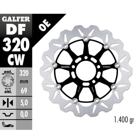 Disco de freno delantero Wave flotante Suzuki GSX 600/750 R 97-03 Galfer DF320CW