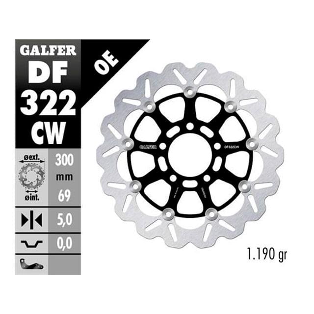 Disco de freno delantero Wave flotante Suzuki GSX-R 600 03-05 Galfer DF322CW