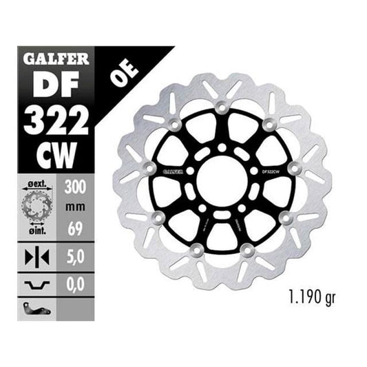 Disco de freno delantero Wave flotante Suzuki GSX-R 600 03-05 Galfer DF322CW