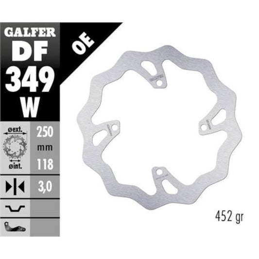 Disco de freno delantero wave Suzuki RM-Z 250 07-18 / RM-Z 450 10-17 Galfer DF349W