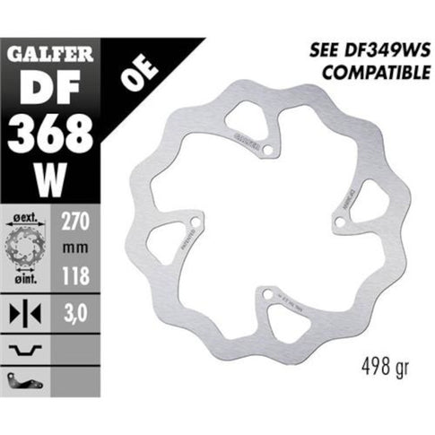 Disco de freno delantero wave Suzuki RM-Z 250 19-21 / RM-X 450 18-21 Galfer DF368W