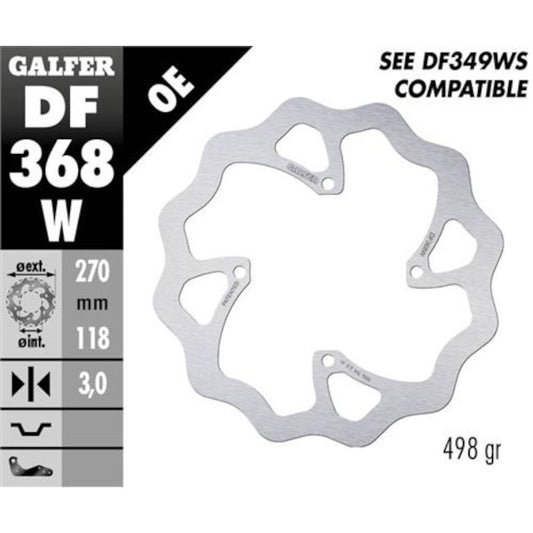 Disco de freno delantero wave Suzuki RM-Z 250 19-21 / RM-X 450 18-21 Galfer DF368W