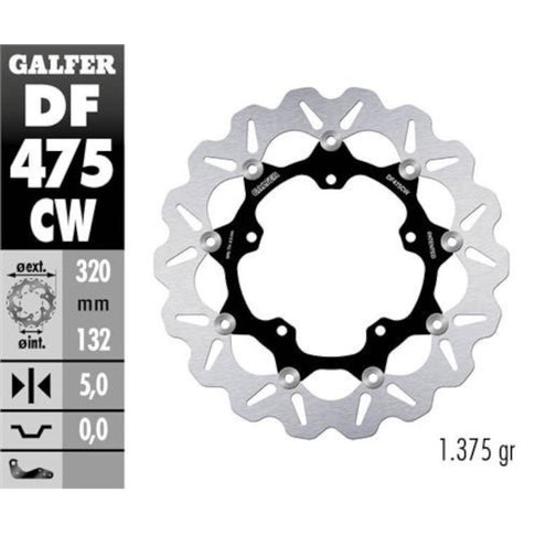 Disco de freno flotante delantero Yamaha YZF-R6 / R1 Galfer DF475CW