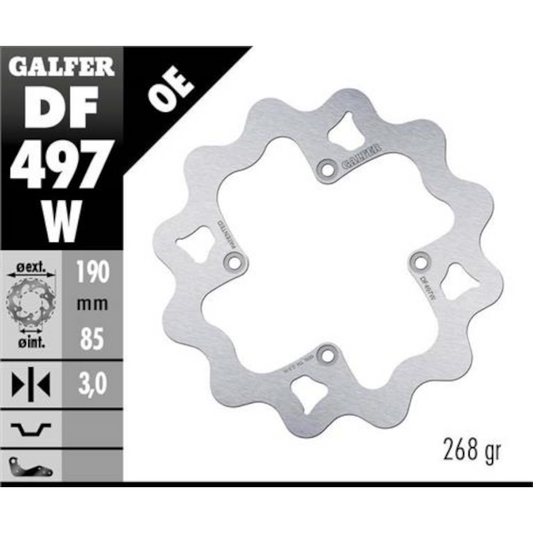 Disco de freno trasero Wave Yamaha YZ 65 / YZ 85 Galfer DF497W