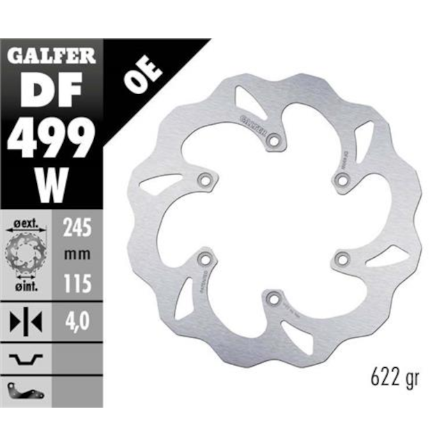 Disco de freno trasero Wave Yamaha YZ 08-17 / YZF 03-17 / WRF 03-21 Galfer DF499W
