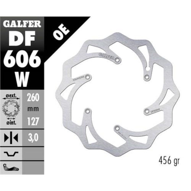 Disco de freno delantero wave KTM / Husaberg / Husqvarna 125-250-450-501 Galfer DF606W