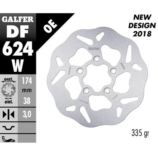 Disco de freno delantero Wave Italjet Dragster / Formula 50-125-180 Galfer DF624W