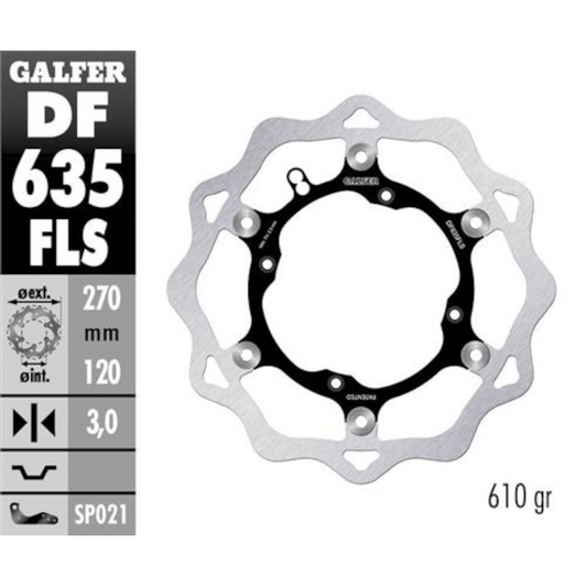 Disco de freno delantero Wave Beta / Husqvarna Galfer DF635FLS