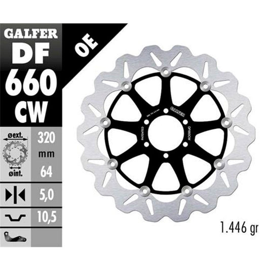 Disco de freno delantero Wave Yamaha TZR 125 >1990 Galfer DF660CW