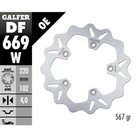Disco de freno trasero wave Aprilia RS 125/250 Galfer DF669W