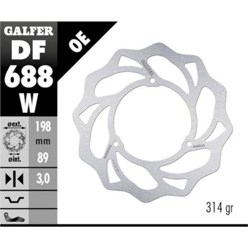 Disco de freno delantero wave KTM SX 65 02-21 / Gas Gas MC 50 2021 Galfer DF688W