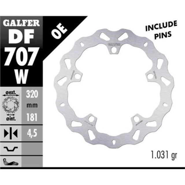 Disco de freno delantero BMW F 800 / K 1200-1300-1600 / R 1150-1200-1250 Galfer DF707W