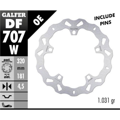 Disco de freno delantero BMW F 800 / K 1200-1300-1600 / R 1150-1200-1250 Galfer DF707W