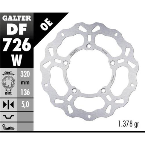 Disco de freno trasero BMW K 1600 Galfer DF726W