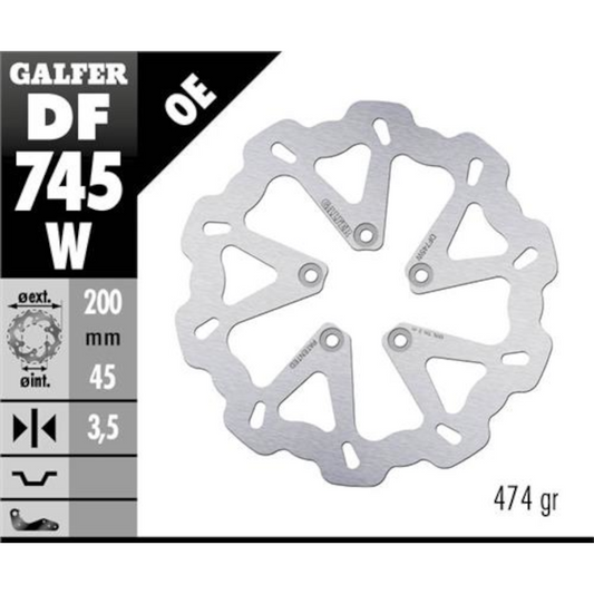 Disco de freno trasero Wave Beta AR-T 50 >2005 Galfer DF745W