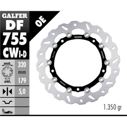 Disco de freno flotante delantero derecho BMW S 1000 RR / XR Galfer DF755CWD