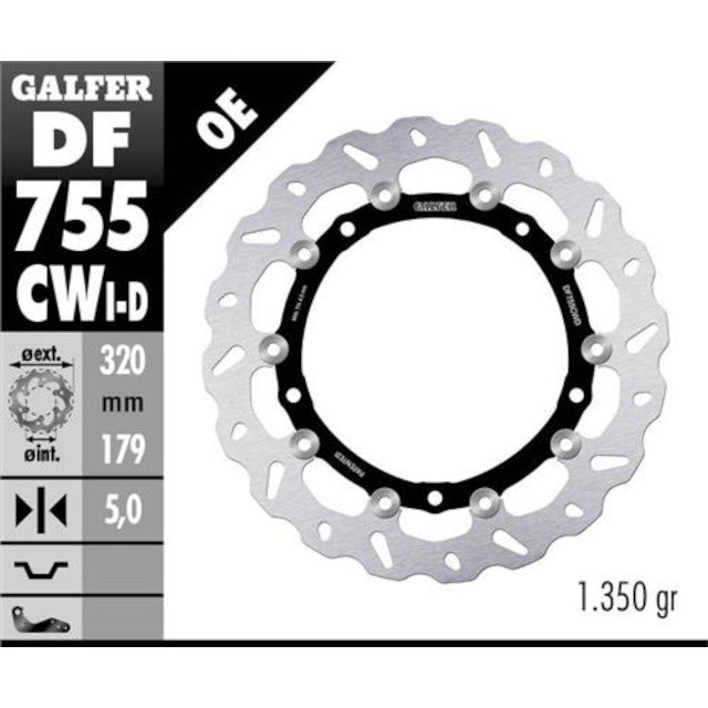 Disco de freno flotante delantero izquierdo BMW S 1000 RR / XR Galfer DF755CWI