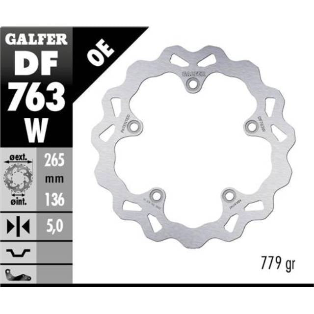 Disco de freno trasero Wave BMW F 700 / 750 / 800 / 900 Galfer DF763W