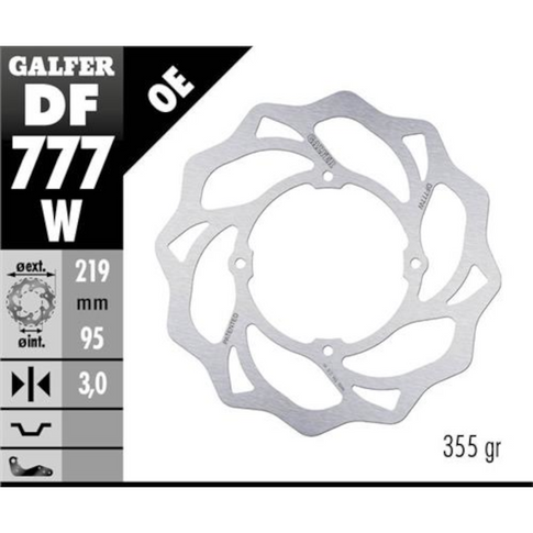 Disco de freno delantero wave KTM SX 85 07-20 / Husqvarna TC 85 14-20 Galfer DF777W