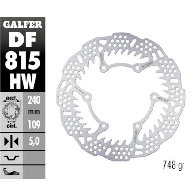 Disco de freno trasero Beta RR 250/300 >2012 2T/4T Galfer DF815HW