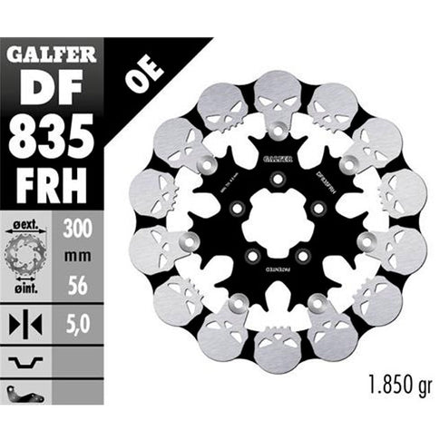 Disco de freno delantero wave flotante Harley Davidson Galfer Skull DF835FRH