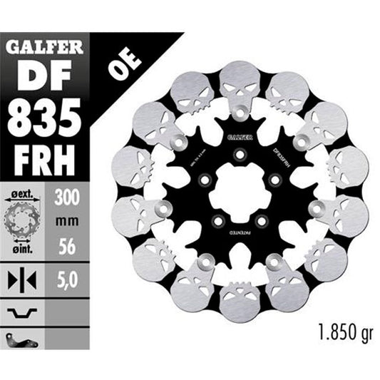 Disco de freno delantero wave flotante Harley Davidson Galfer Skull DF835FRH