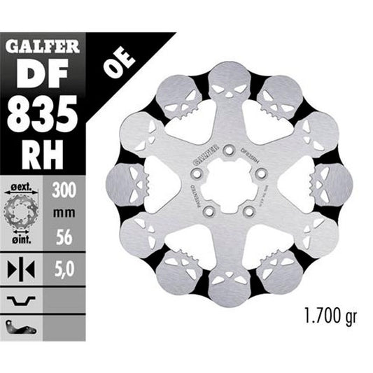 Disco de freno delantero wave Harley Davidson Galfer Skull DF835RH