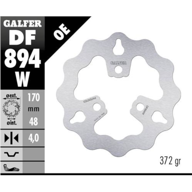 Disco de freno delantero wave Suzuki LTZ 400 03-17 / Kawasaki KFX 400 03-06 Galfer DF894W