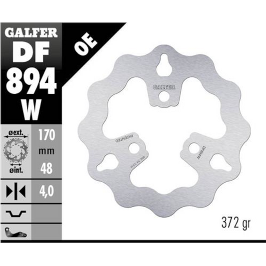 Disco de freno delantero wave Suzuki LTZ 400 03-17 / Kawasaki KFX 400 03-06 Galfer DF894W