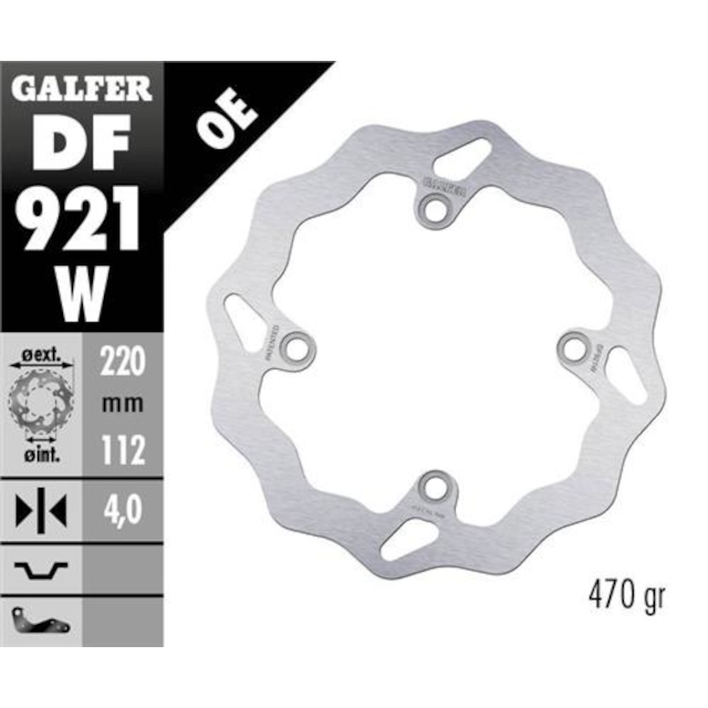 Disco de freno trasero Wave Sherco 250 SE 14-21 Galfer DF921W