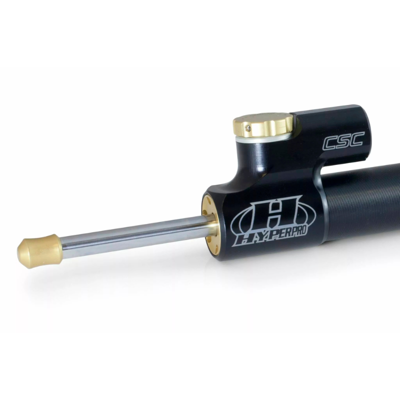 Amortiguador de dirección CSC carrera 75 invertido - Negro/Dorado Hyperpro